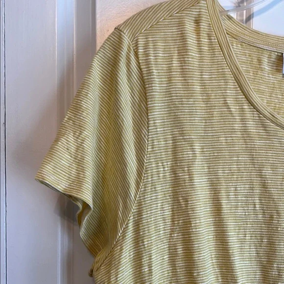 Old Navy Yellow striped Casual Sundress Crew Neck Midi - Picture 4 of 6